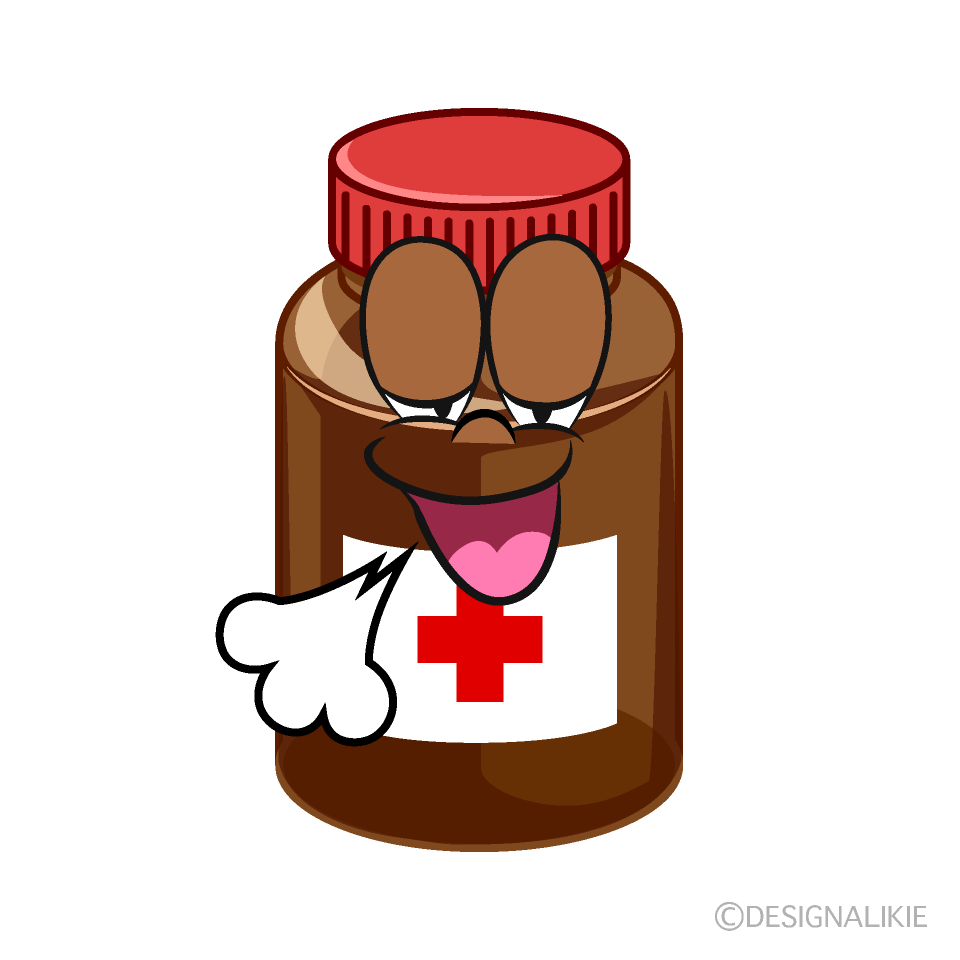 Relaxing Medicine Bottle Cartoon Character Image