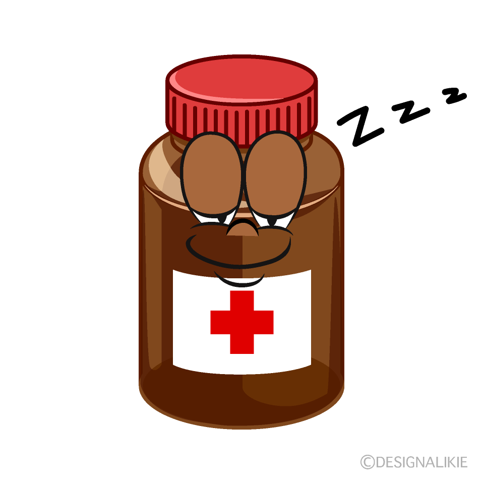 Sleeping Medicine Bottle Cartoon Character Image