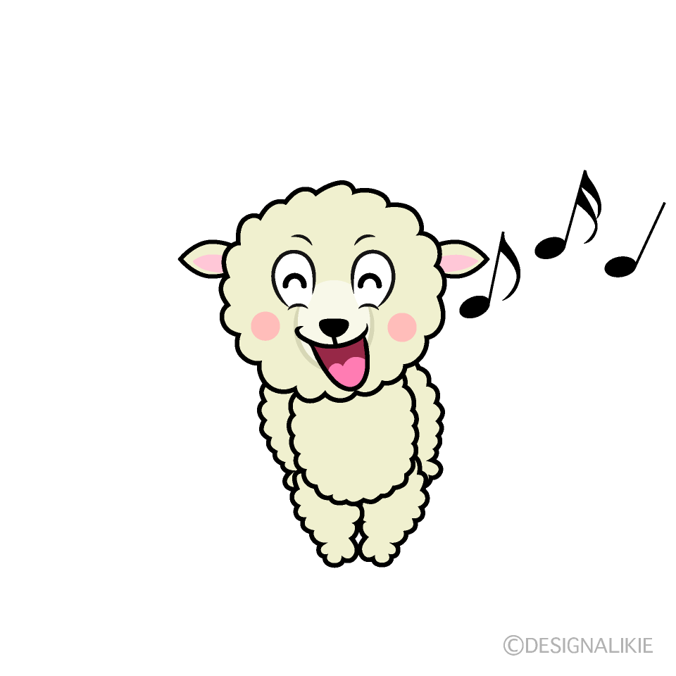 Singing Sheep Cartoon Character Image