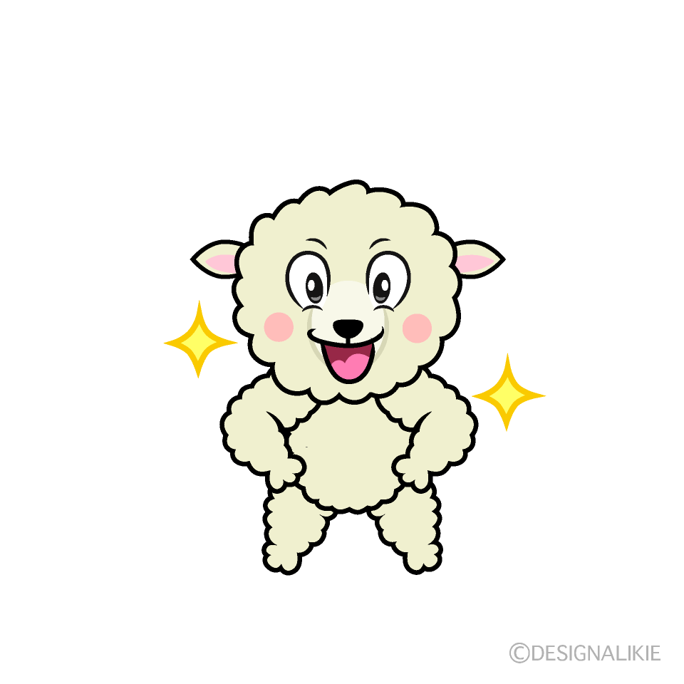Glitter Sheep Cartoon Character Image