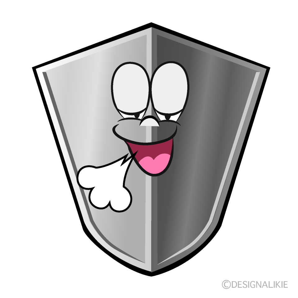 Relaxing Shield Cartoon Character Image