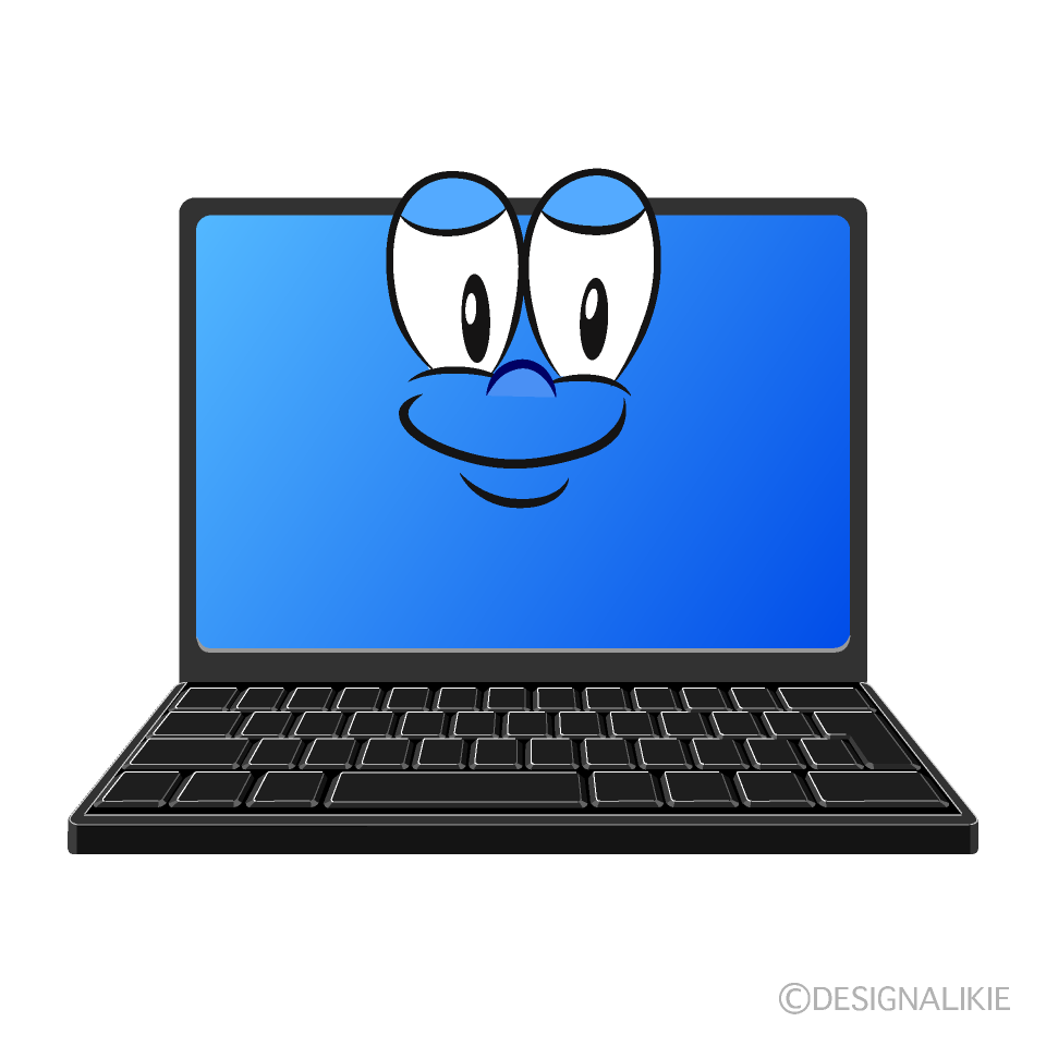 Laptop Cartoon Character Image