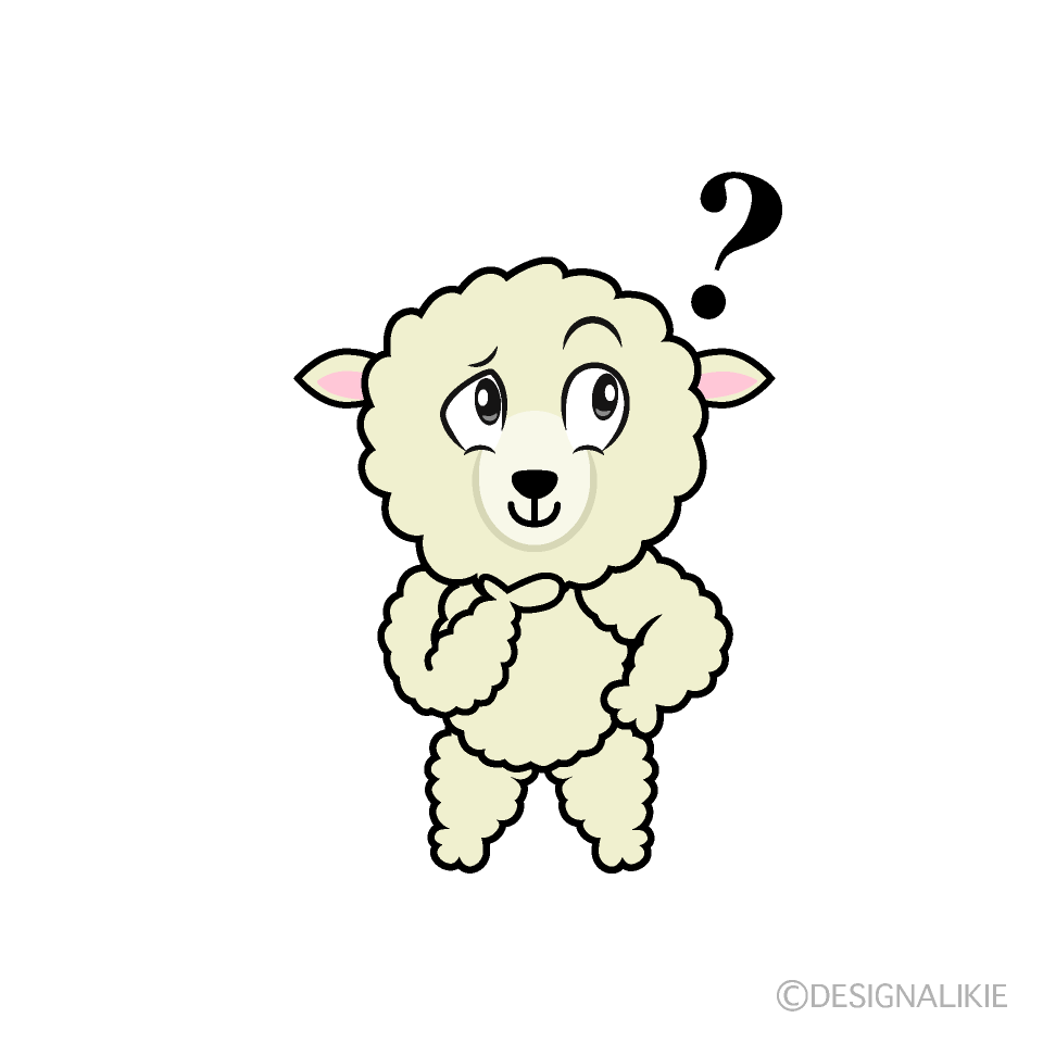 Thinking Sheep Cartoon Character Image