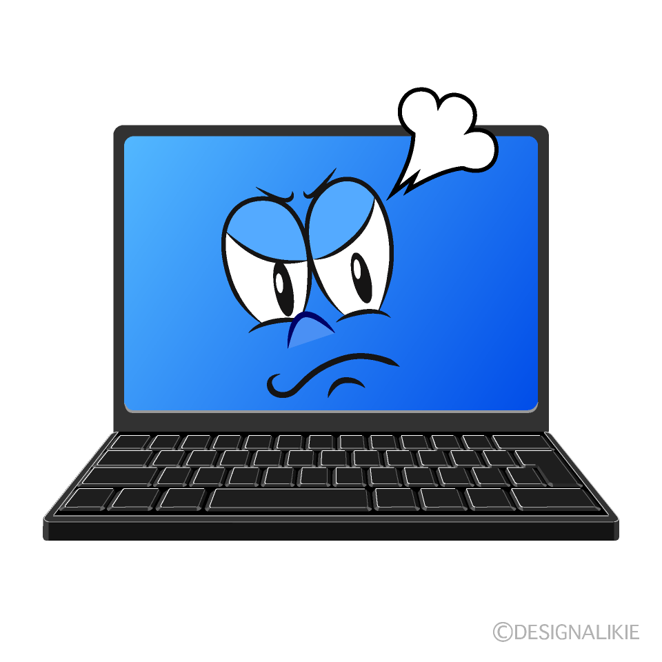 Angry Laptop Cartoon Character Image