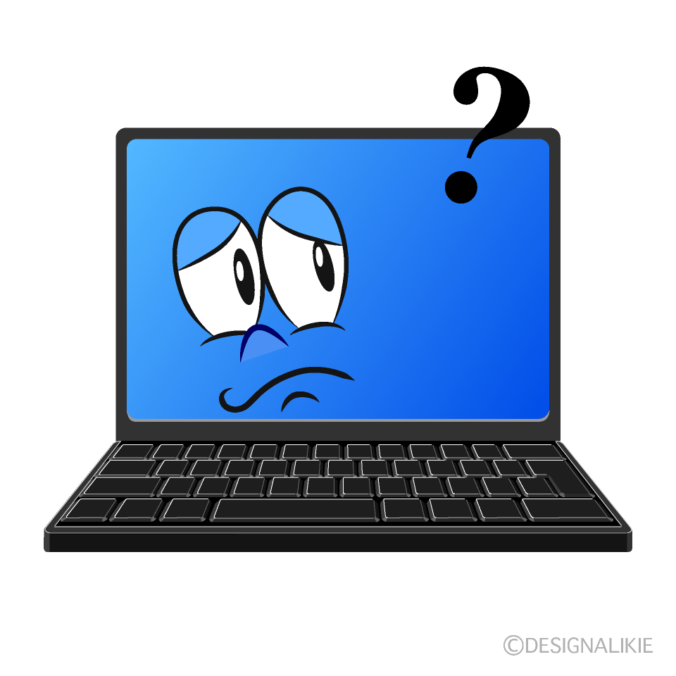 Thinking Laptop Cartoon Character Image