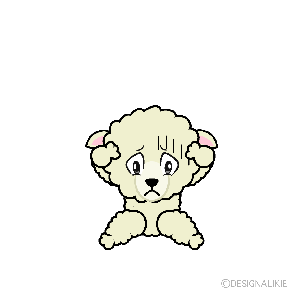 Depressed Sheep Cartoon Character Image