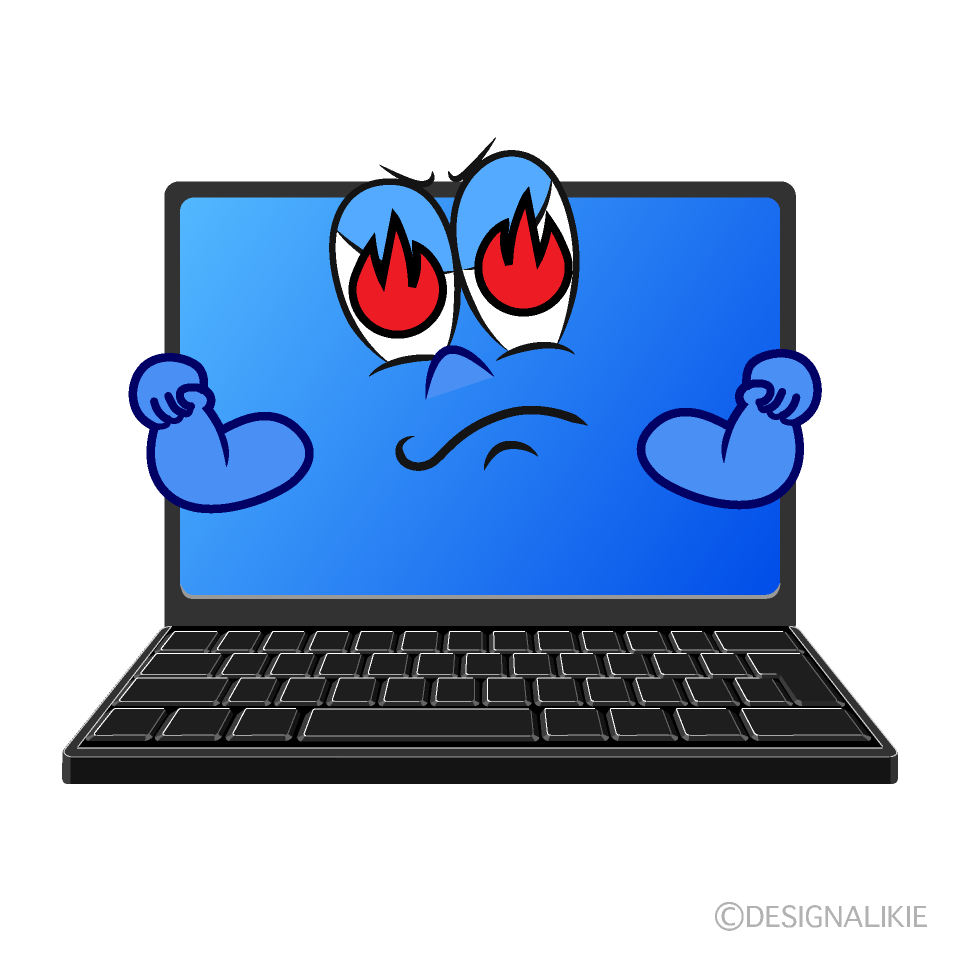 Enthusiasm Laptop Cartoon Character Image