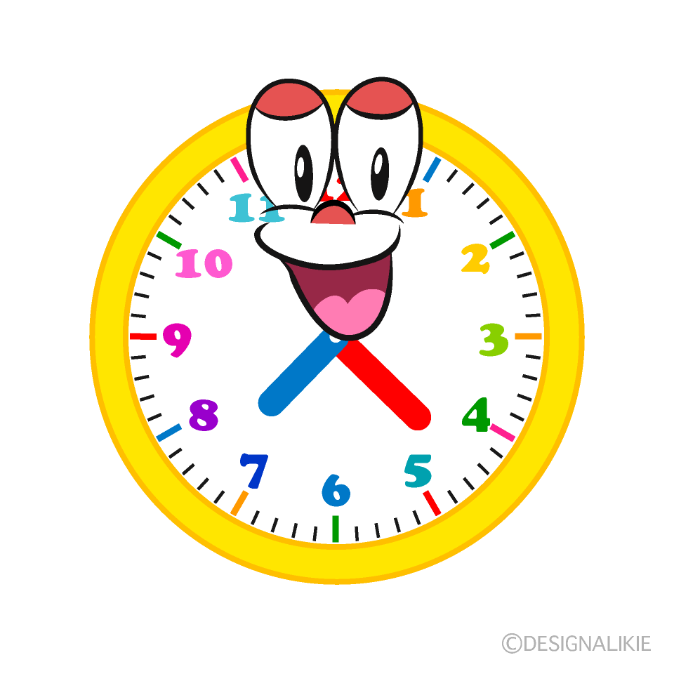 Smiling Clock Cartoon Character Image