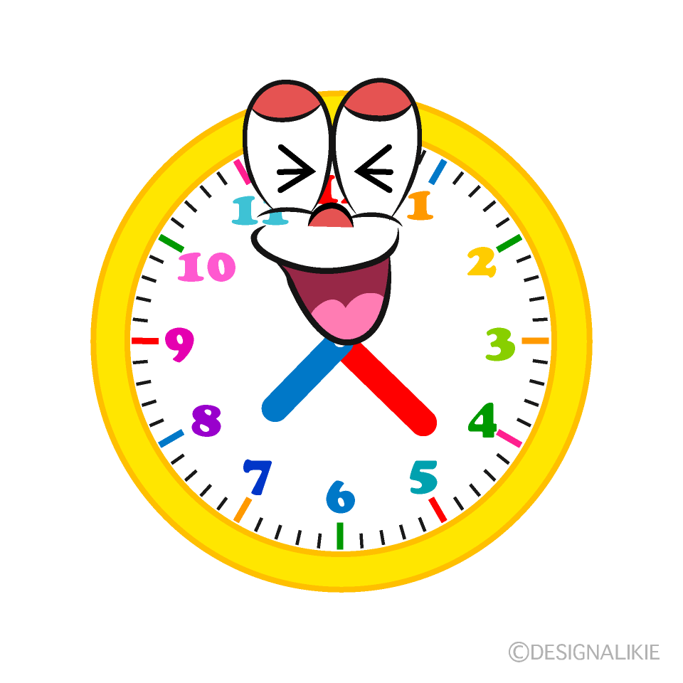 Laughing Clock Cartoon Character Image