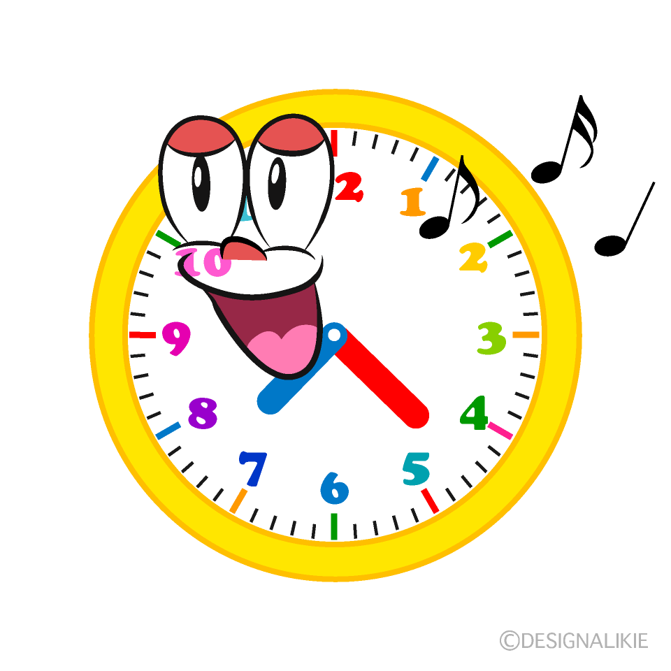 Singing Clock Cartoon Character Image