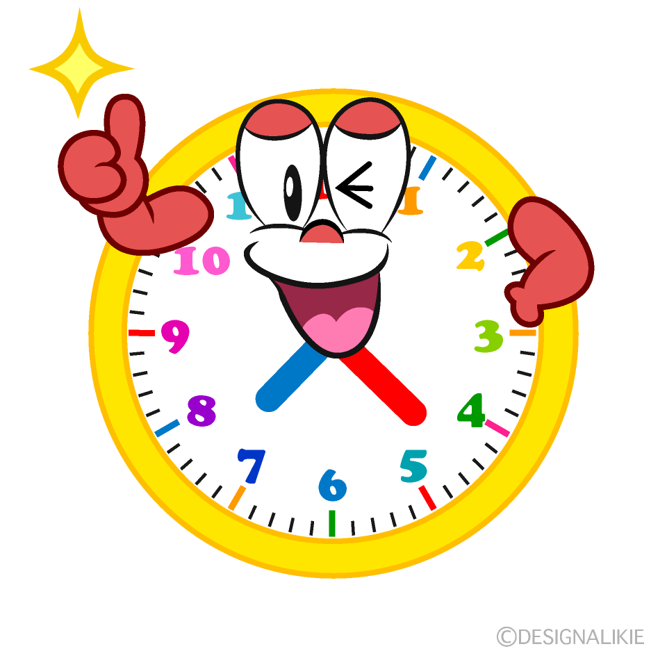 Thumbs up Clock Cartoon Character Image