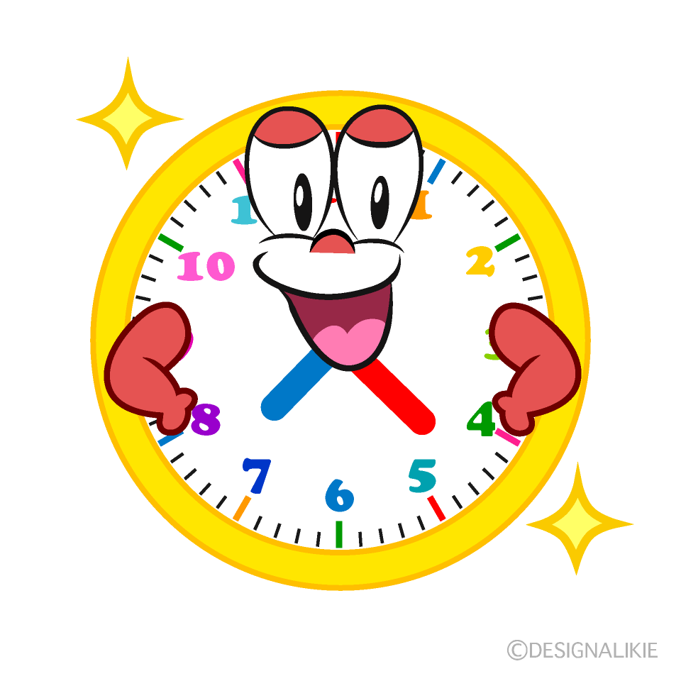 Glitter Clock Cartoon Character Image