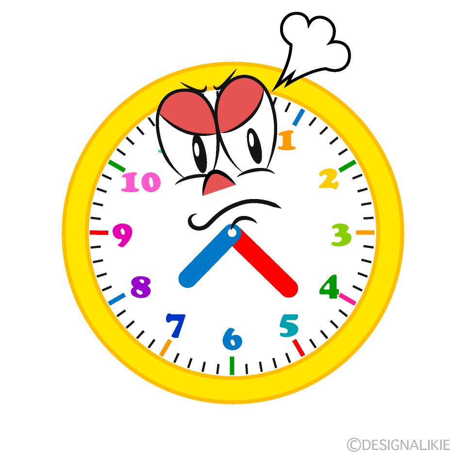 Angry Clock Cartoon Character Image