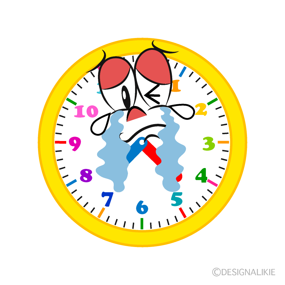 Crying Clock Cartoon Character Image