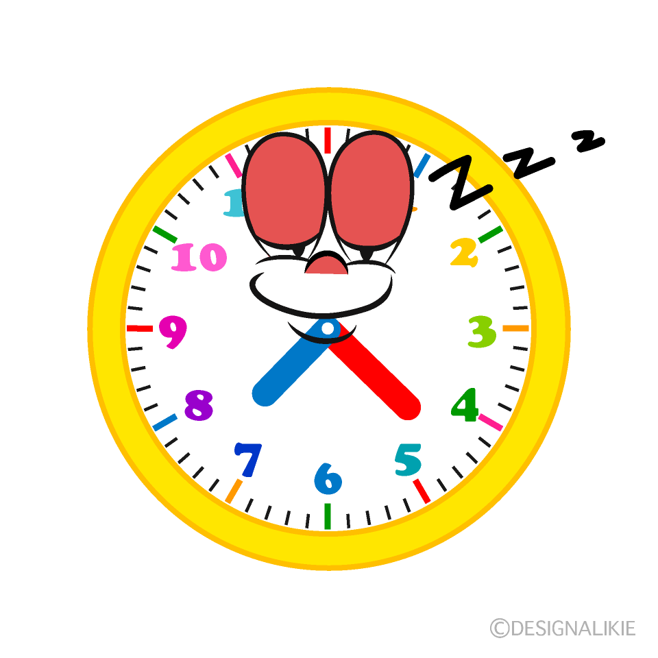Sleeping Clock Cartoon Character Image