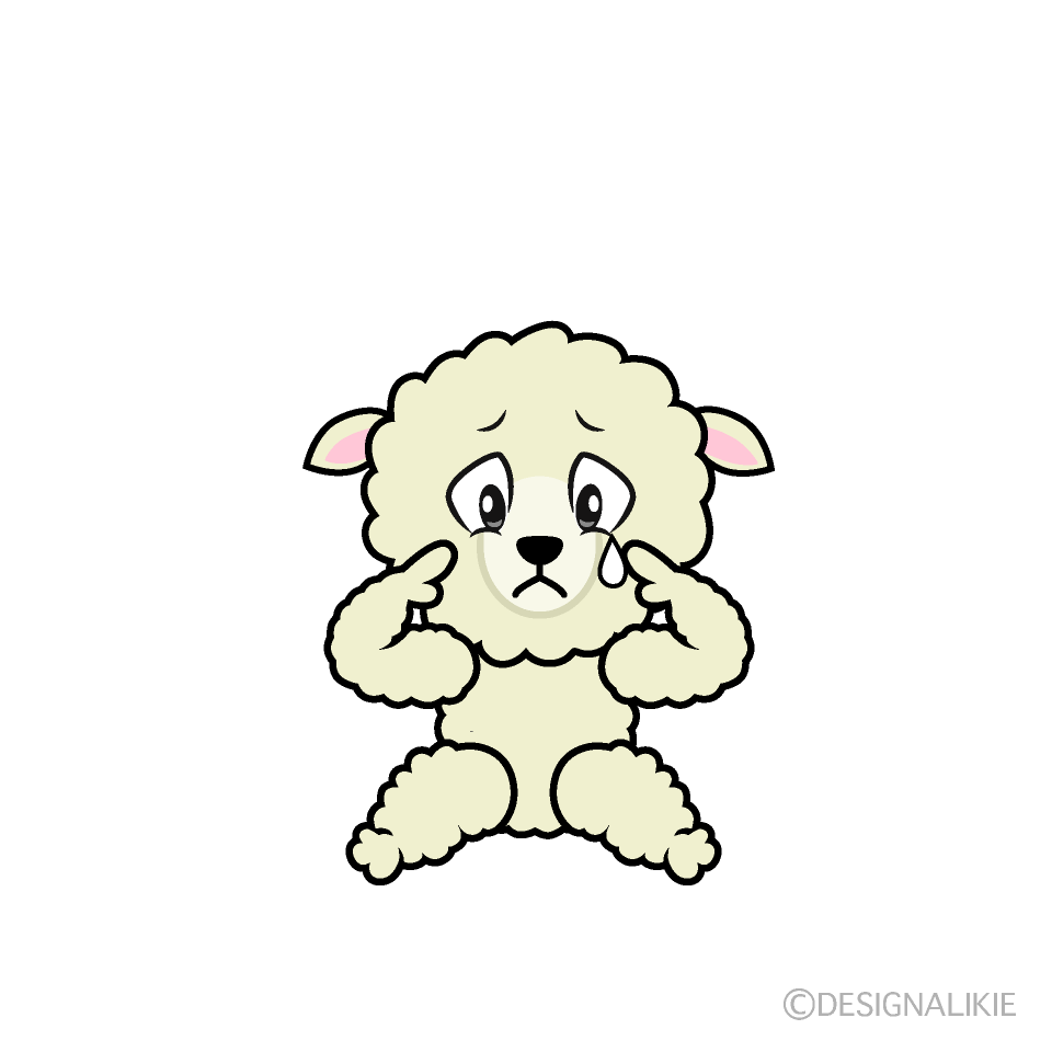 Sad Sheep Cartoon Character Image