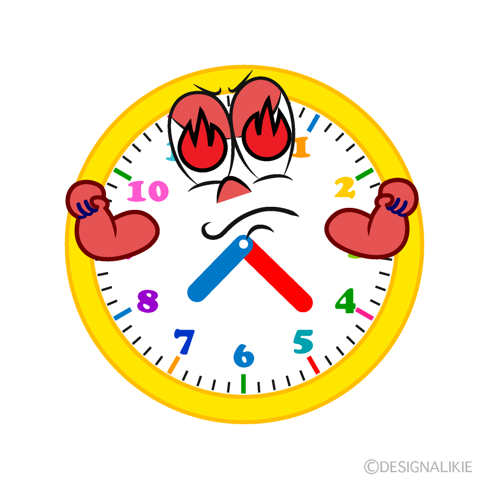 Enthusiasm Clock Cartoon Character Image