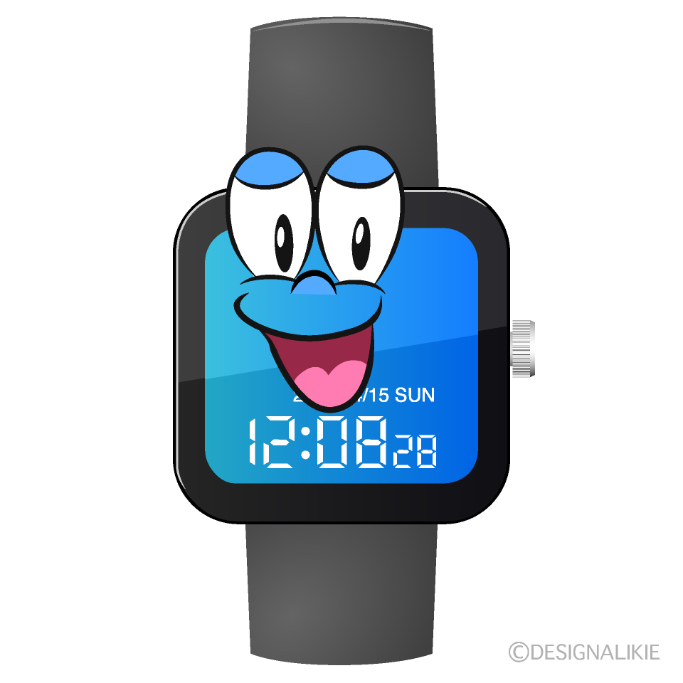 Smiling Watch Cartoon Character Image