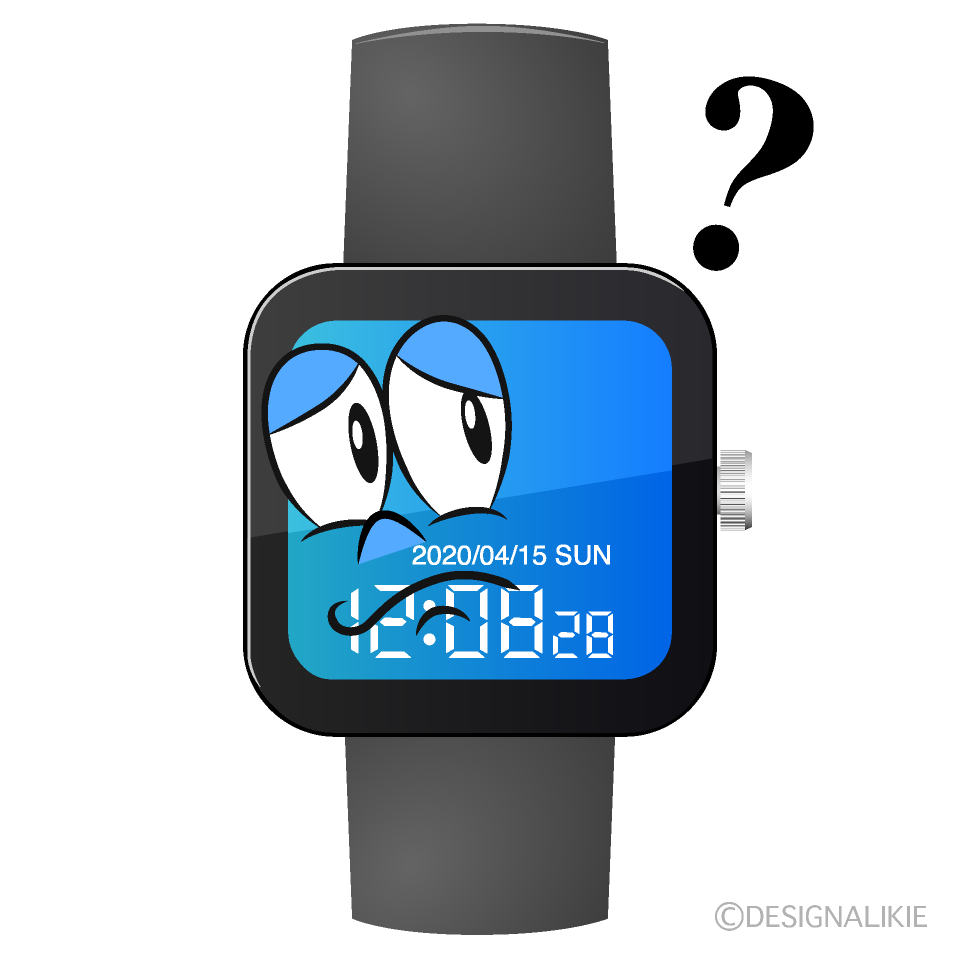 Thinking Watch Cartoon Character Image