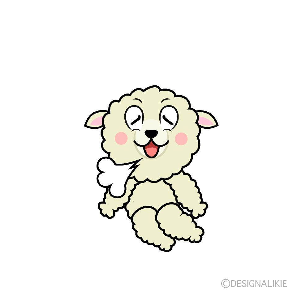 Relaxing Sheep Cartoon Character Image