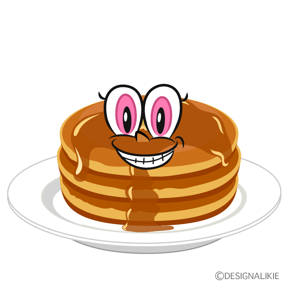 Grinning Pancake Cartoon Character Image