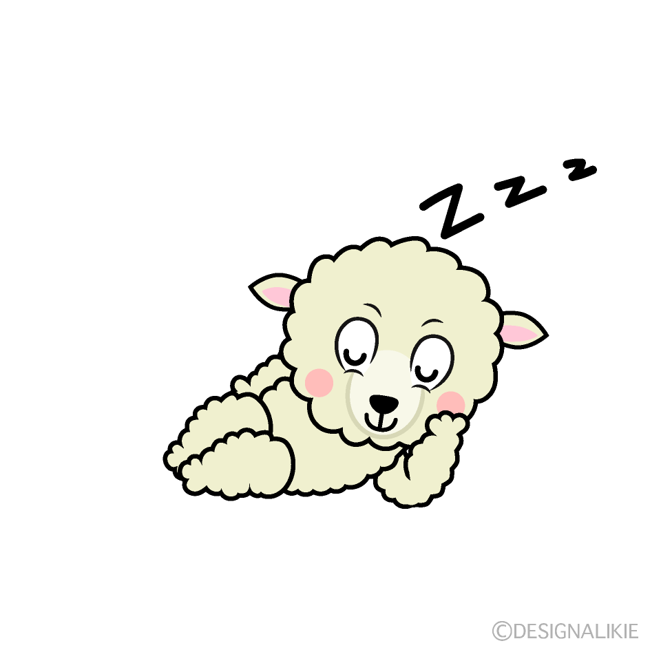 Sleeping Sheep Cartoon Character Image
