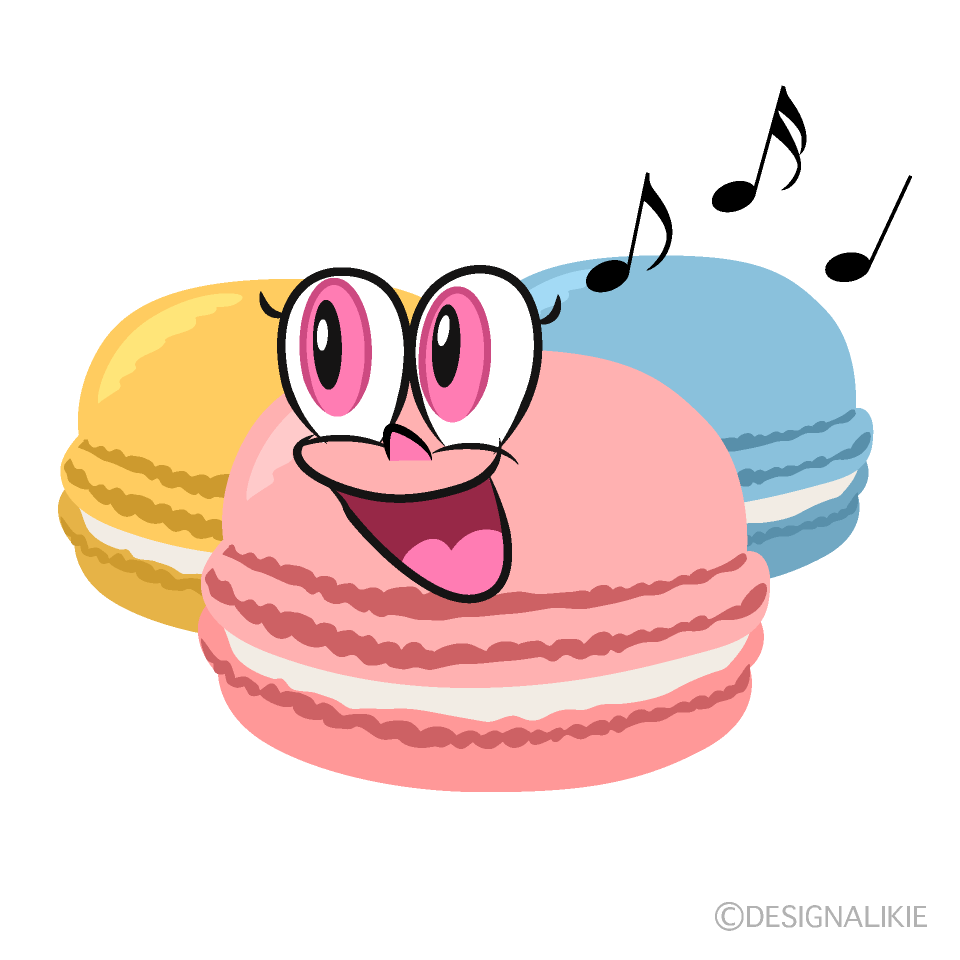 Singing Macaroons Cartoon Character Image