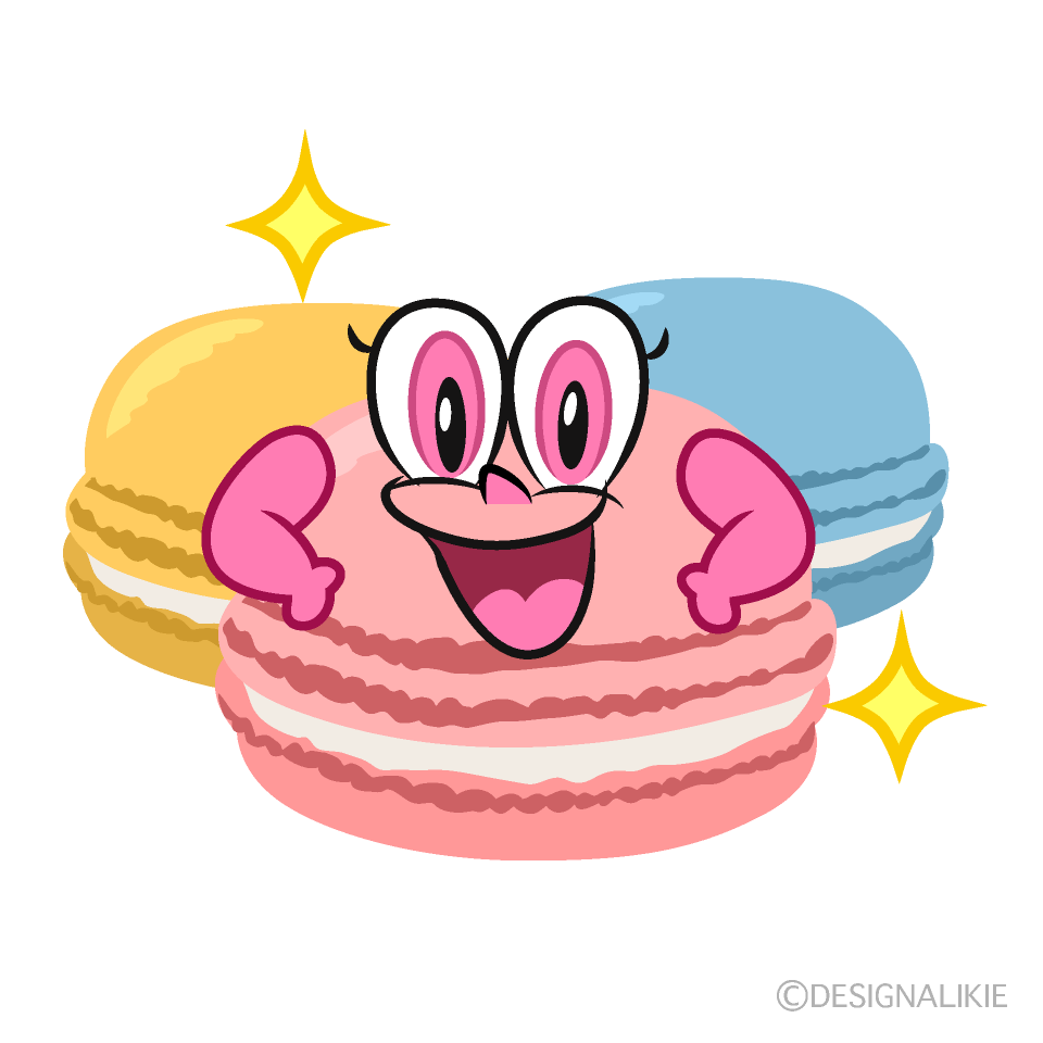 Glitter Macaroons Cartoon Character Image