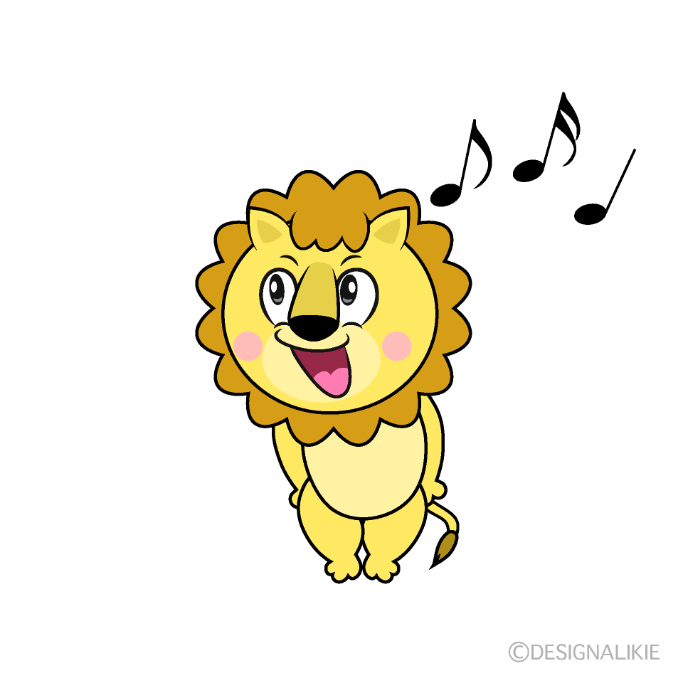 Singing Lion Cartoon Character Image