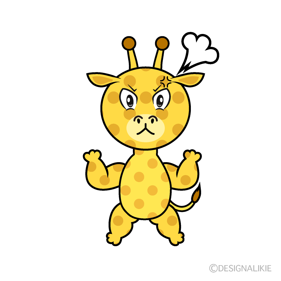Angry Giraffe Cartoon Character Image
