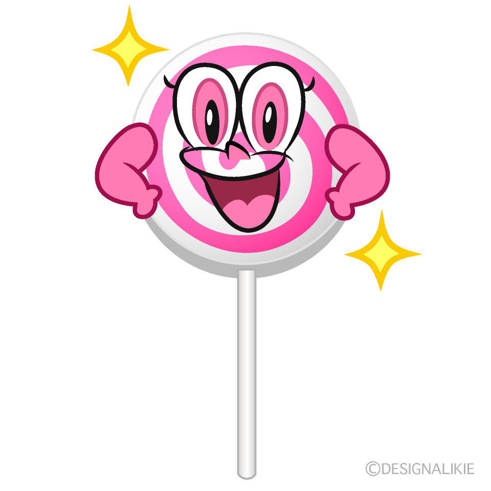 Glitter Lollipop Cartoon Character Image