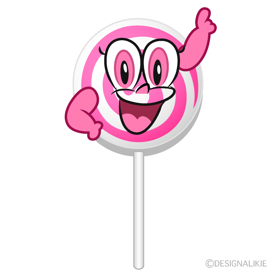 Posing Lollipop Cartoon Character Image