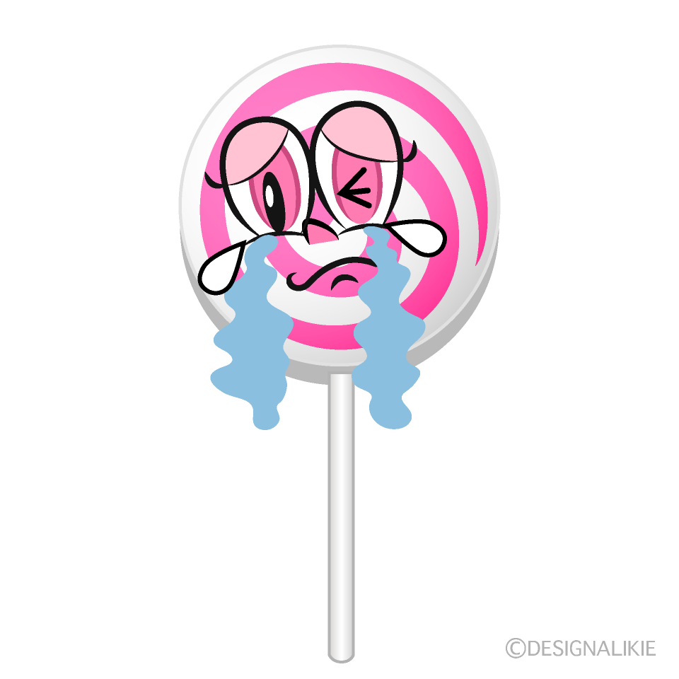 Crying Lollipop Cartoon Character Image