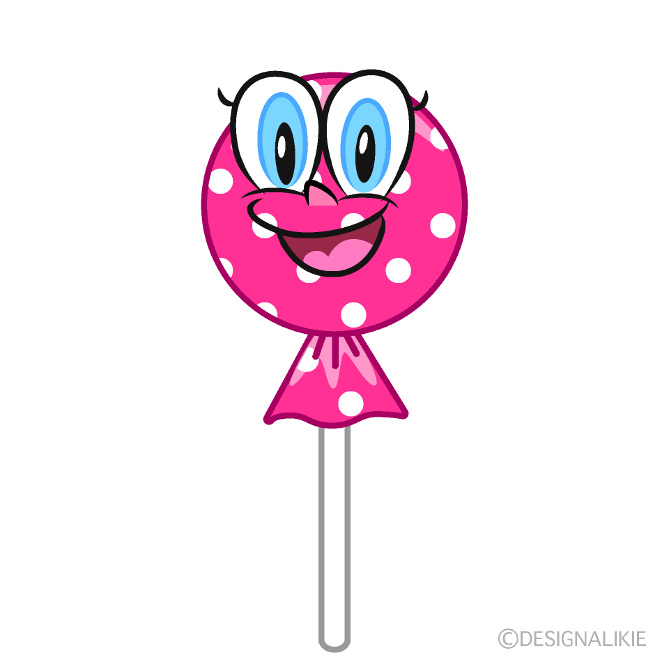 Smiling Candy Lollipop Cartoon Character Image