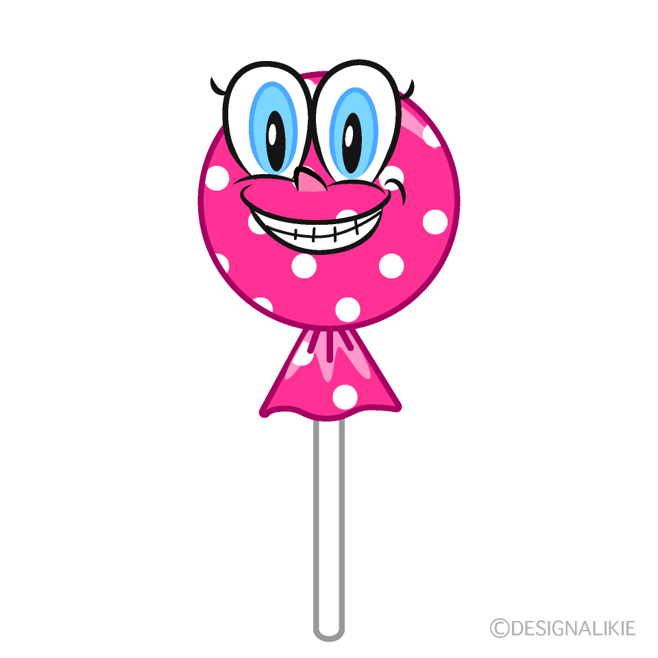 Grinning Candy Lollipop Cartoon Character Image