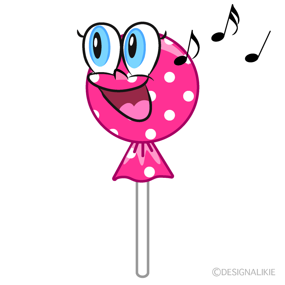 Singing Candy Lollipop Cartoon Character Image