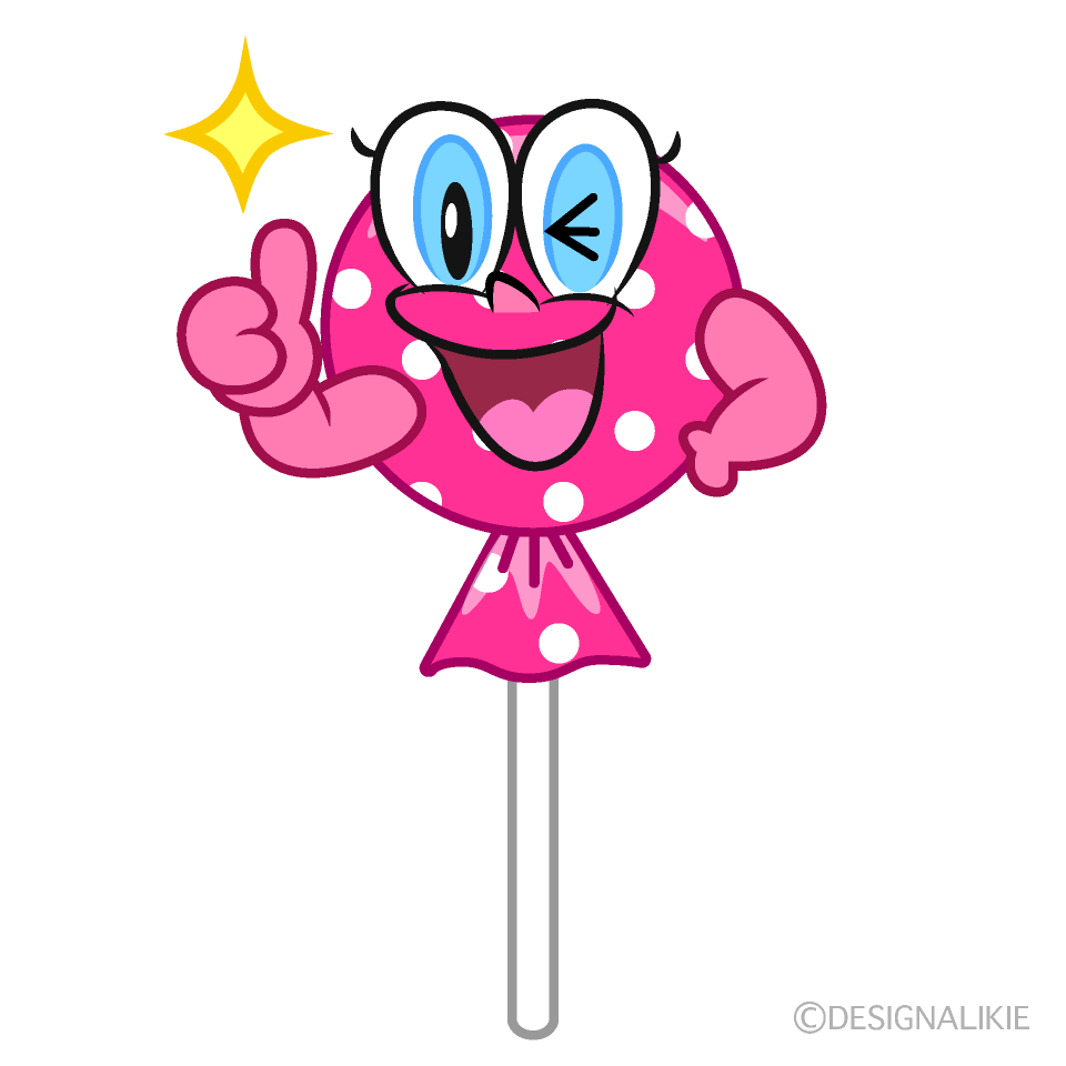 Thumbs up Candy Lollipop Cartoon Character Image