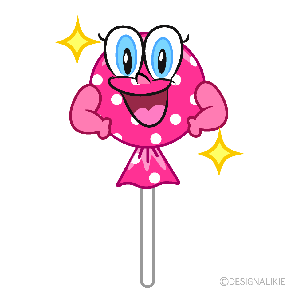 Glitter Candy Lollipop Cartoon Character Image