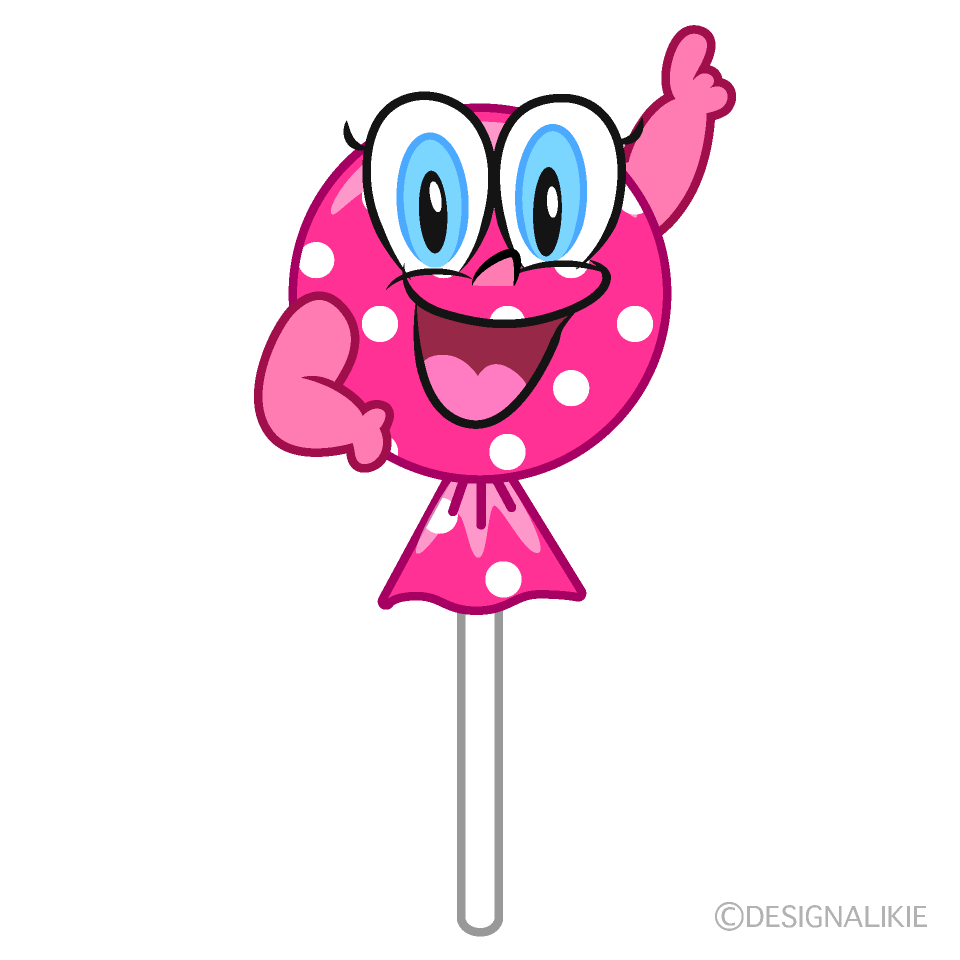Posing Candy Lollipop Cartoon Character Image