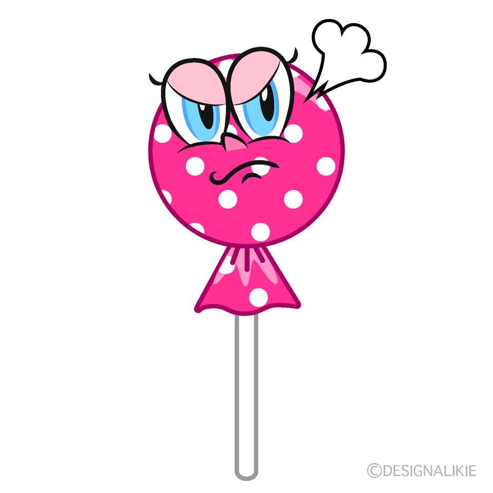 Angry Candy Lollipop Cartoon Character Image