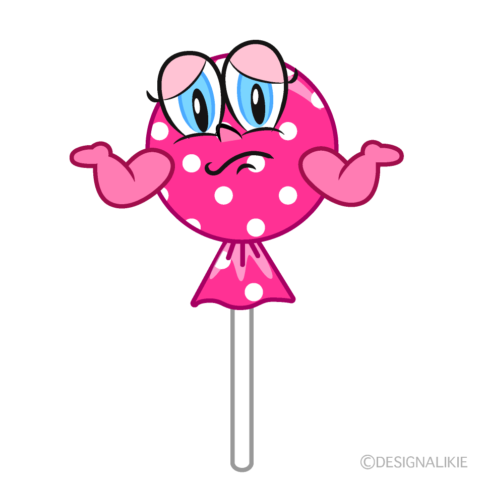 Troubled Candy Lollipop Cartoon Character Image