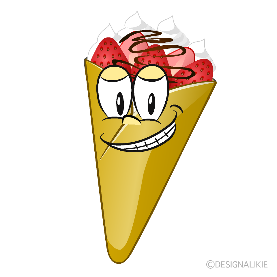 Grinning Crepe Cartoon Character Image