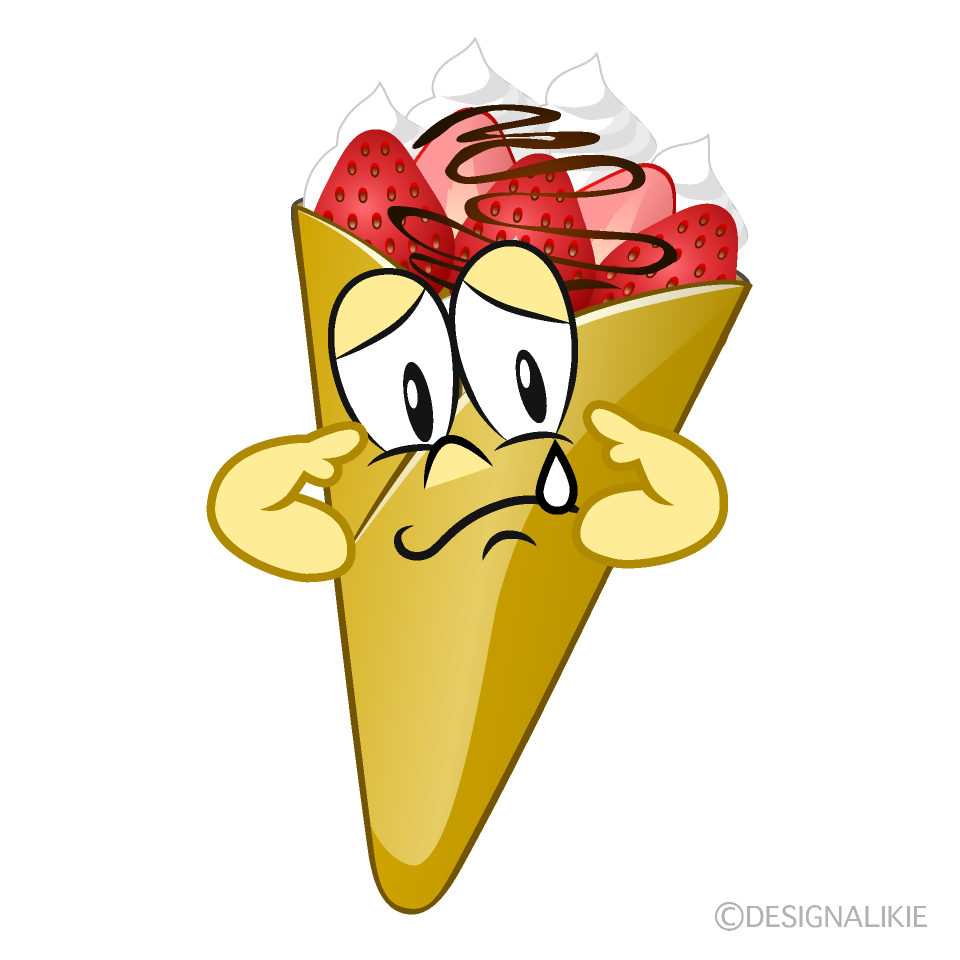 Sad Crepe Cartoon Character Image