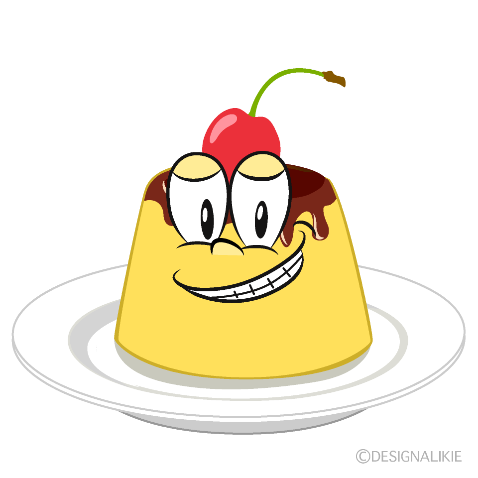 Grinning Pudding Cartoon Character Image