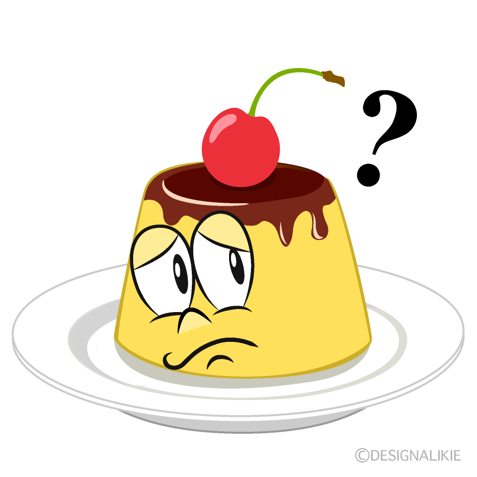Thinking Pudding Cartoon Character Image