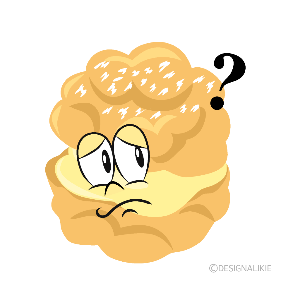Thinking Cream Puff Cartoon Character Image