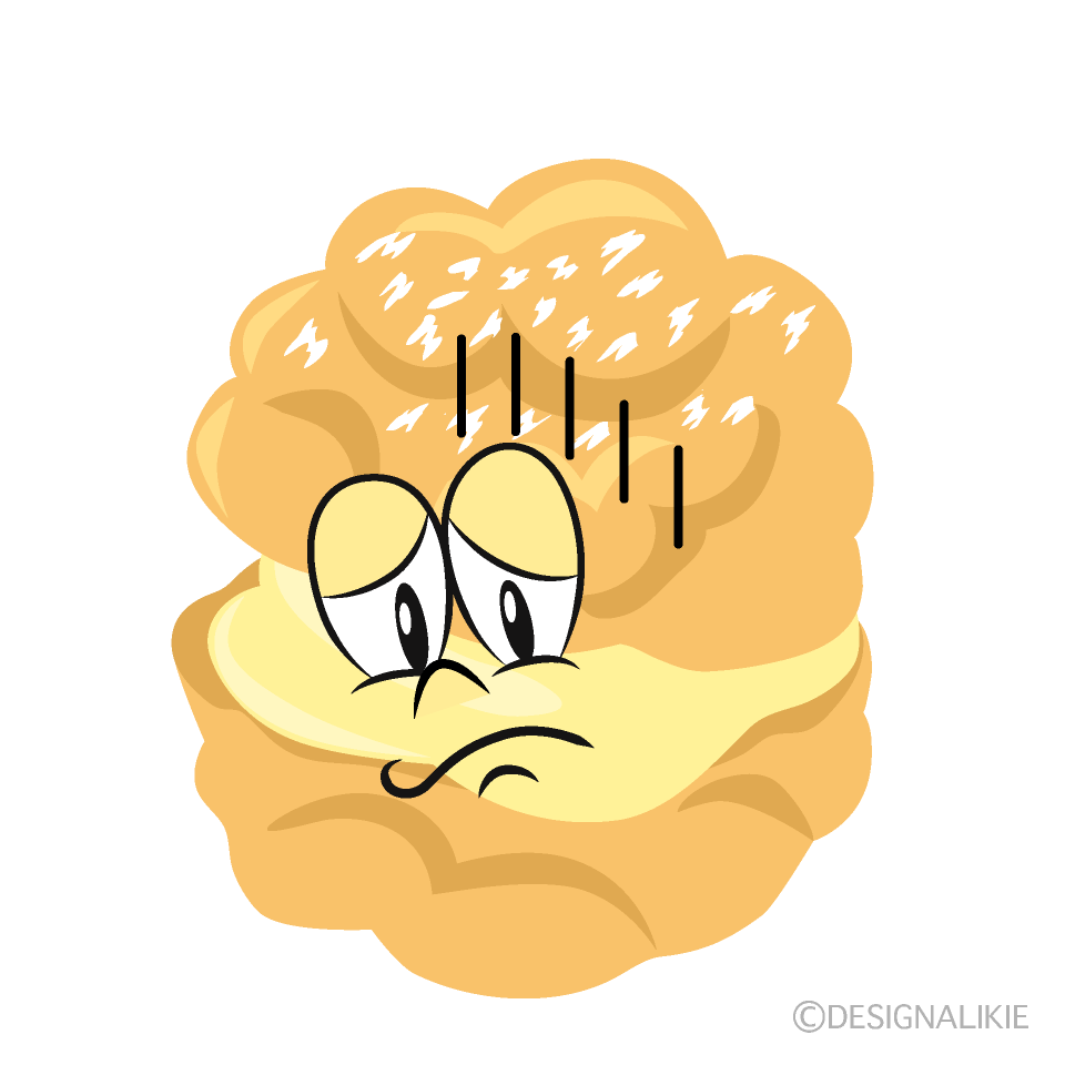 Depressed Cream Puff Cartoon Character Image