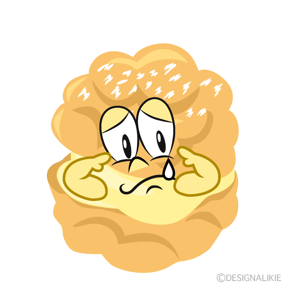 Sad Cream Puff Cartoon Character Image