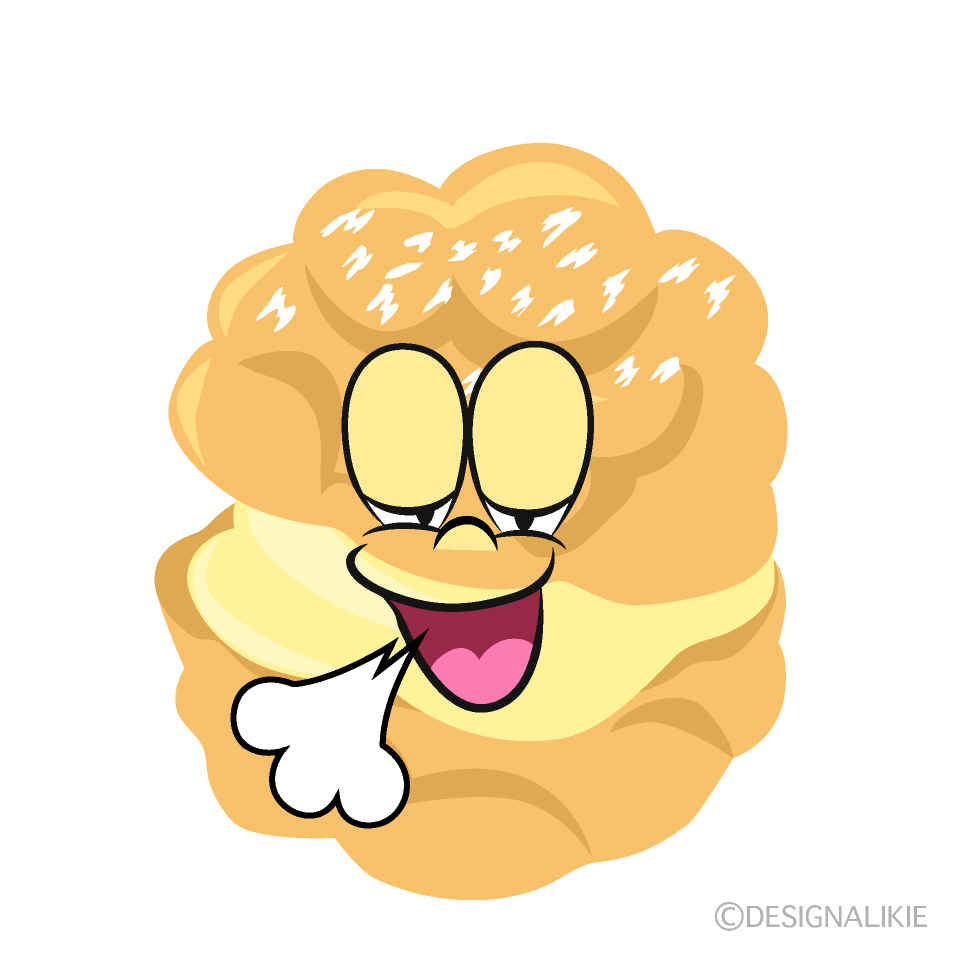 Relaxing Cream Puff Cartoon Character Image