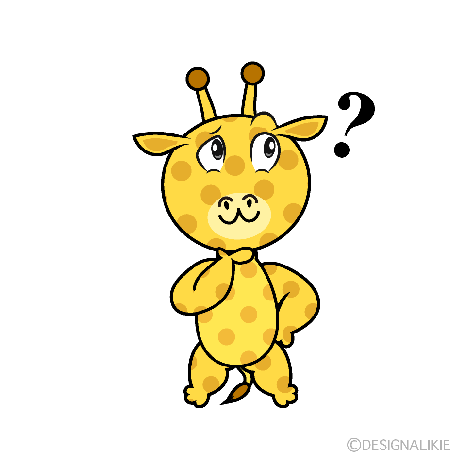 Thinking Giraffe Cartoon Character Image